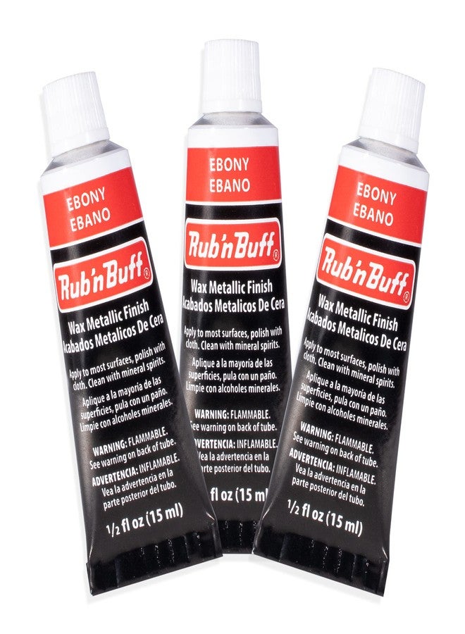 AMACO Rub n Buff Wax Metallic Finish - 3 Rub n Buff Ebony 15ml Tubes - Versatile Gilding Wax for Finishing Furniture Antiquing and Restoration - Rub and Buff Colors Set of Three - Image 1