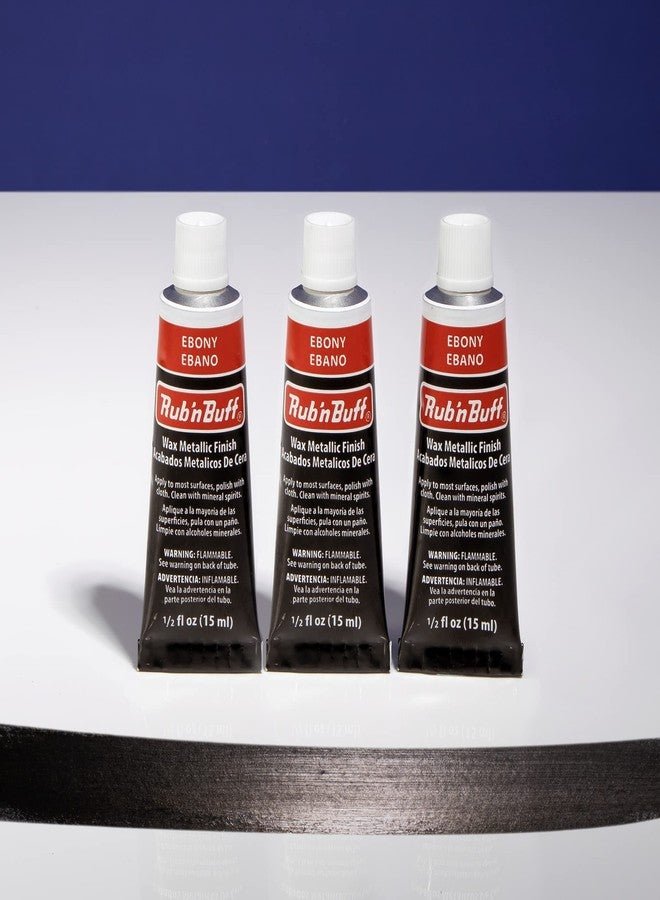 AMACO Rub n Buff Wax Metallic Finish - 3 Rub n Buff Ebony 15ml Tubes - Versatile Gilding Wax for Finishing Furniture Antiquing and Restoration - Rub and Buff Colors Set of Three - Image 2