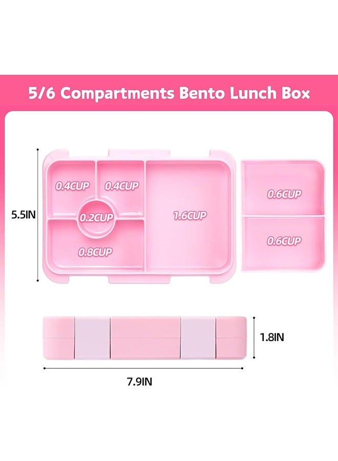 YelaJoy Bento Lunch Box for Kids & Toddlers, Leak-Proof Lunchbox with 5/6 Compartments - Back to School, Snack Containers for On-the-Go Meal, Made with Safe BPA-Free Material - Image 2