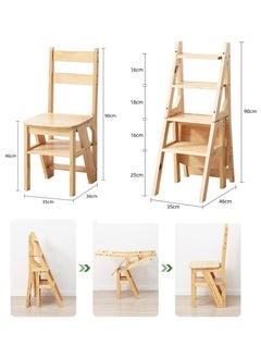 2-in-1 Ladder Chair, Folding Solid Wood, 4 Steps Stool for Home/Kitchen/Office/School - pzsku/ZD4C8A0842603796F1729Z/45/_/1738422024/059dde0b-8fd4-463d-b309-c0c3a854266d