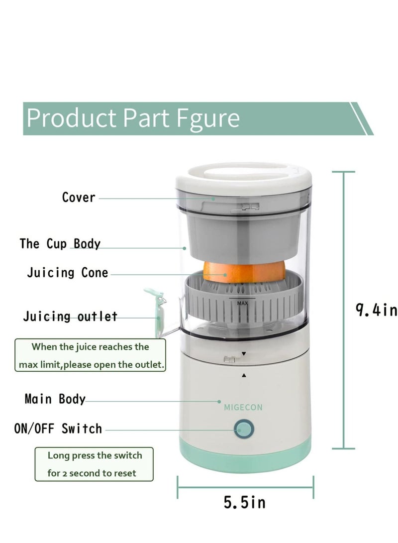Citrus Juicer Hands Free Electric Orange Juicer, Button Easy Press Fruit and Vegetable Juicer - USB Charging Portable Electric Orange Juicer for Orange Lemon Tomato Grape  - Image 2