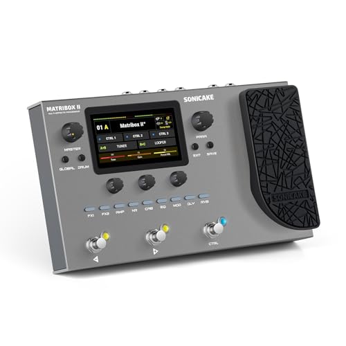 SONICAKE Matribox II - معالج تأثيرات متعددة مع دواسة تعبير، 200+ تأثيرات مدمجة للجيتار/الباس/الأكوستيك، نمذجة مضخم الصوت، محاكاة خزائن IR، حلقة FX، واجهة صوت USB MIDI ستيريو - Image 1