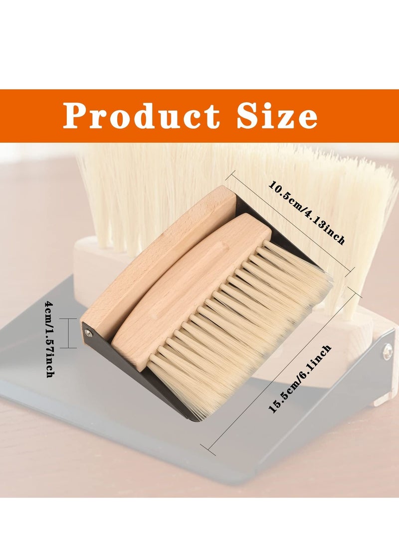 SYOSI - Table Broom with Dustpan - Wooden Table Sweeping Set - Hand Brush with Shovel - Dustpan and Hand Brush Set - Dustpan with Shovel Natural Wood - Crumb Brush & Hand Brush - Image 1