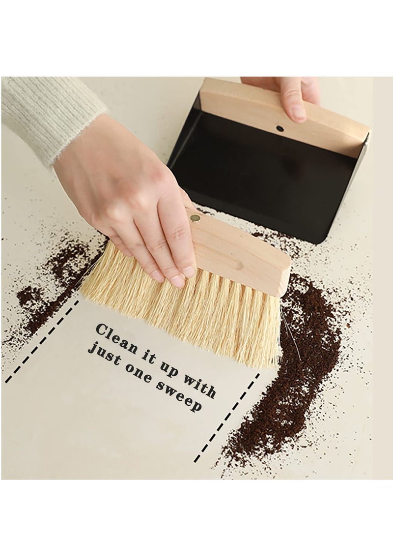 SYOSI - Table Broom with Dustpan - Wooden Table Sweeping Set - Hand Brush with Shovel - Dustpan and Hand Brush Set - Dustpan with Shovel Natural Wood - Crumb Brush & Hand Brush - Image 1