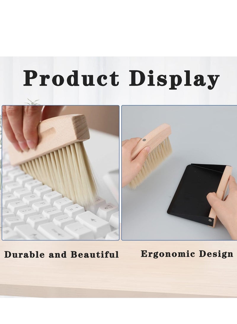 SYOSI - Table Broom with Dustpan - Wooden Table Sweeping Set - Hand Brush with Shovel - Dustpan and Hand Brush Set - Dustpan with Shovel Natural Wood - Crumb Brush & Hand Brush - Image 1