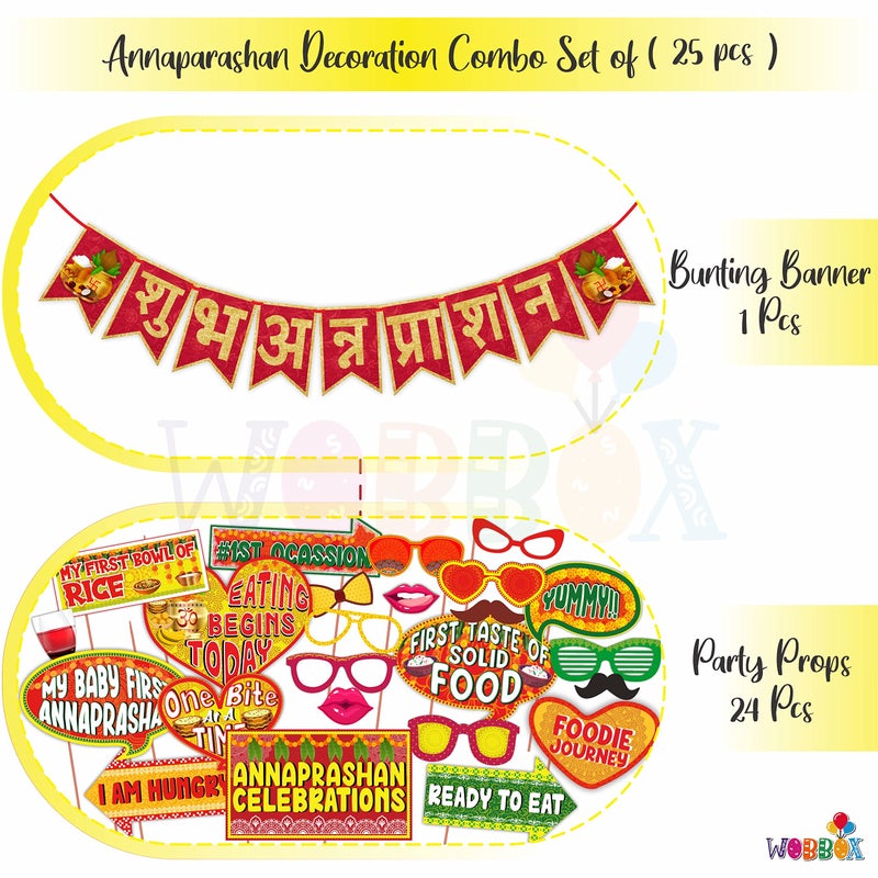 WOBBOX دعائم ووبوكس أنابراشان، لافتة صبح أنابراشان، مجموعة زينة أنابراشان (25 قطعة) (FP4416) - Image 2