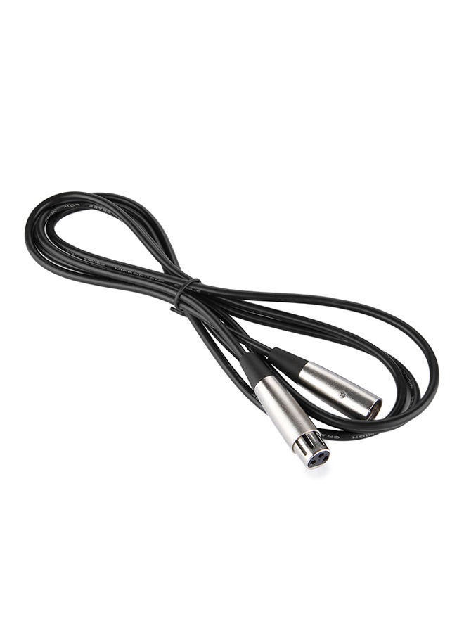 NIBEMINENT 3-Pin XLR Male To Female Microphone Cable Black/Silver