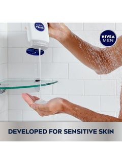 NIVEA MEN Nivea Men Sensitive Body Wash with Bamboo Extract, Soap Free Body Wash for Men with No Drying Alcohol, 3 Pack of 16.9 Fl Oz Bottles  - Image 3