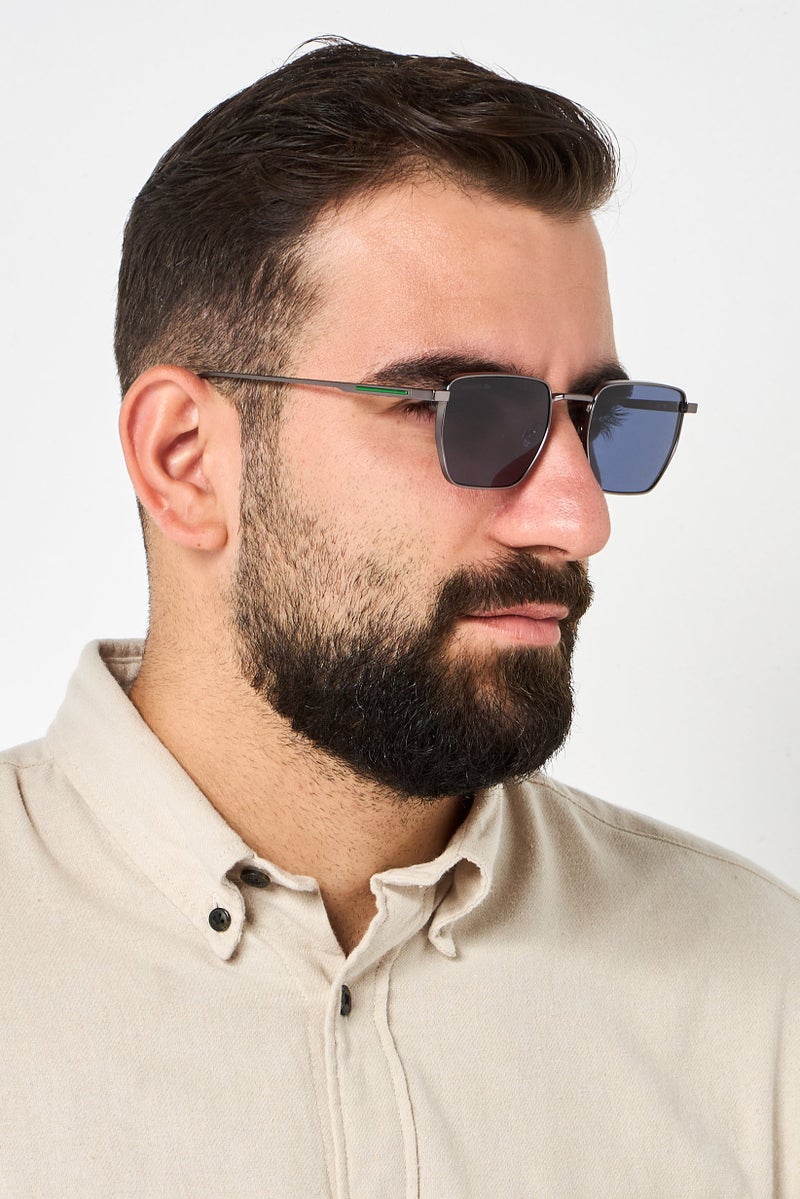 LACOSTE Men L260S Square Sunglasses, Dark Grey - Image 2