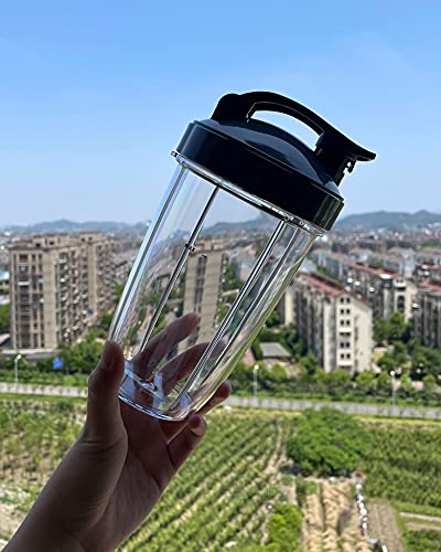 LVAINIT Blender Cups 24oz Cups with Flip-Top To-Go-Lids Fit for NutriBullet Blender 600W Pro 900W NutriBullet Replacement Parts - Image 5