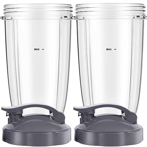 LVAINIT Blender Cups 24oz Cups with Flip-Top To-Go-Lids Fit for NutriBullet Blender 600W Pro 900W NutriBullet Replacement Parts - Image 1