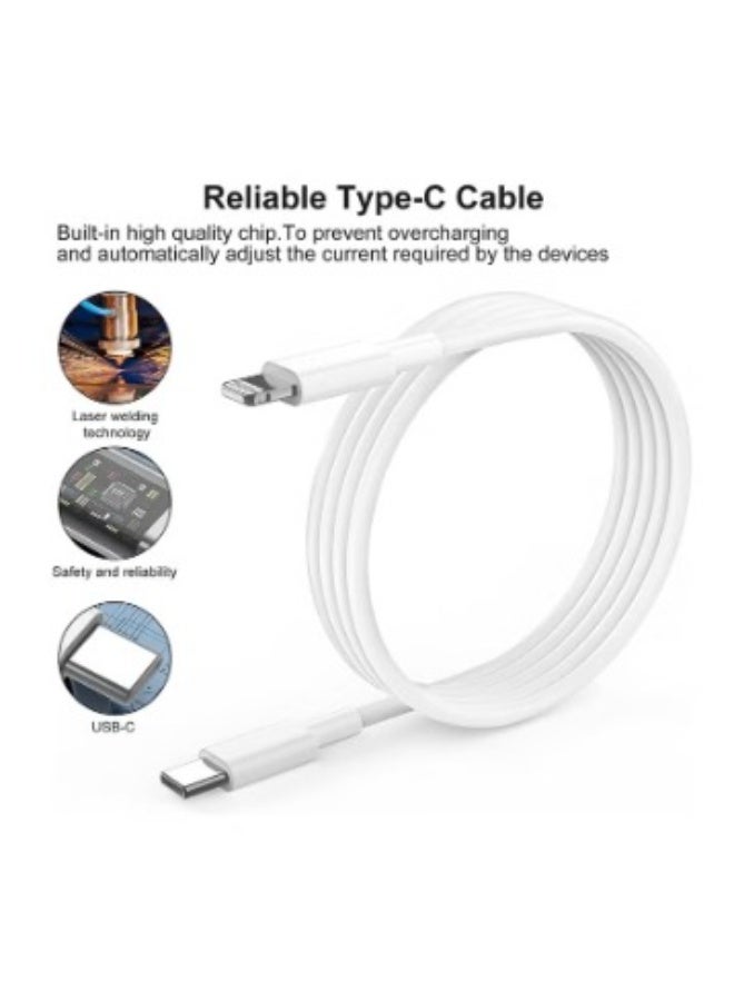 MJZ Premium 20W USB-C Fast Charger with Lightning Cable – High-Speed Charging Adapter and Cable Set for iPhone 15/14/13/12/11/SE, iPad, and AirPods – Durable, Compact UK 3-Pin Plug with 1m USB-C to Lightning Cable – Safe, Efficient, and Travel-Friendly Charging Solution for Apple Devices - Image 4