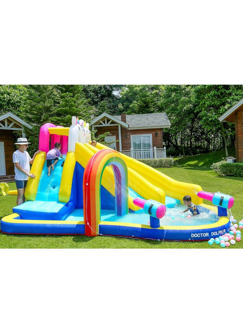 Inflatable Twin Water Slide for Kids Outdoor Double Splash Kids unicorn water slide  - Image 4