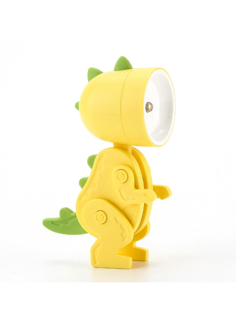 Generic - Macaron Mini Desk Lamp Creative DIY Night Light LED Cute Pet Desktop Cartoon Dinosaur Ornaments Ins Student Gift Creative Gift Ornaments (Yellow Dinosaur) - Image 1