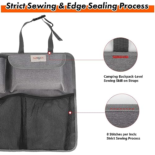 SURDOCA Hanging Trunk Organizer for SUV, [UPGRADED 7 Times] Car Organizers and Storage, Car Accessories Interior, Space Saving Expert-Grey - Image 5