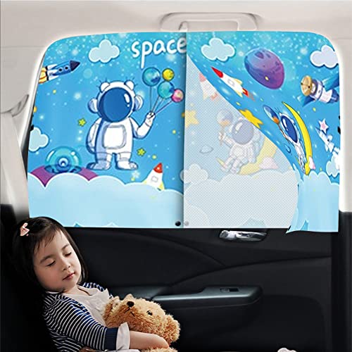 EOHMAK Car Sun Shade for Baby EOHMAK Car Side Window Sun Shade Cover Upgrade Double Opening Car Interior Curtain Sun Blocker Blind Light Blue Space 1 Pack - Image 1
