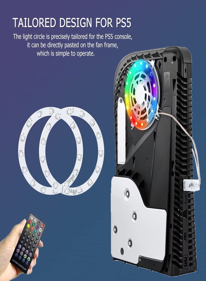 مصباح LED RGB من DOBEWINGDELOU لجهاز PS5، 8 ألوان، 400 تأثير، مزامنة مع الموسيقى، إضاءة متغيرة الألوان لجهاز بلاي ستيشن 5، 5050 RGB، ملحقات تزيين يمكنك تركيبها بنفسك، إضاءة حلقية يتم التحكم بها عبر تطبيق أو جهاز تحكم عن بعد بالأشعة تحت الحمراء - Image 3