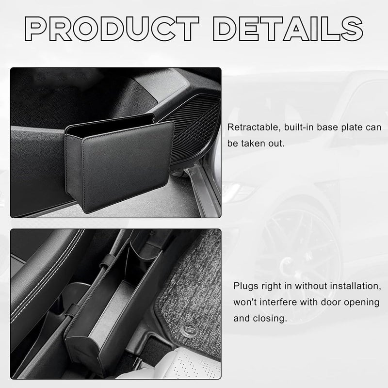 Foldable Waterproof Leather Car Trash Can, Mini Garbage Organizer Holder, Folding Storage Bin for Auto SUV Truck, Universal Interior Accessories, Beige - Image 3