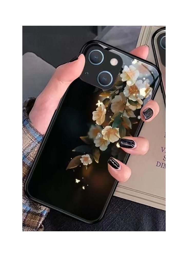 Loquat Back Cover Printed Glass Protective Mobile Phone Case for iPhone