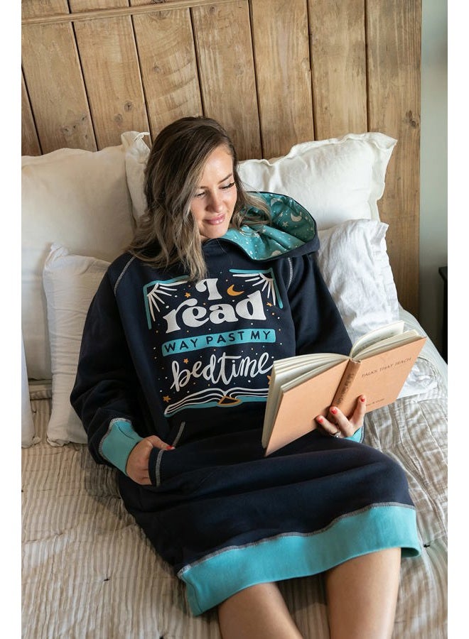 Lazy One Oversized Hoodie Sweatshirt, Comfortable Loungewear, Books, Reading (Read Past Bedtime, S/M) - Image 3