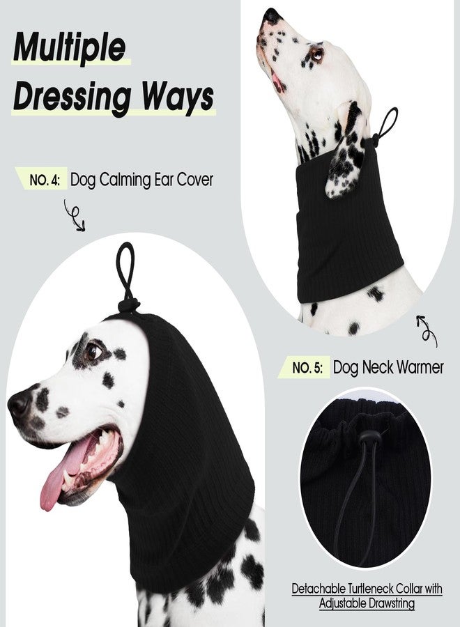 ROZKITCH Dog Shirt with Hoodie Dog Ears Cover 2 in 1, Soft Lightweight Dog Striped T Shirt Pullover Dog Tank with Detachable Ear Wrap, Dog Hoodie Tshirt Dog Boy Girl, Stretchy Sweater Black L - Image 3
