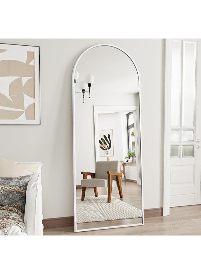 NAMA Anti Shock Breakable frame Full length Mirror 170cm x60cm with metal stand and can be hanged on the wall Premium  Standing Mirror, Large Wall Mirror, Full Length Mirror with 1.6 cm Thick Aluminium Frame and Fixed Back Panel, Decorative Mirror for Living Room, Sleep, Dressing(SILVER) - Image 1