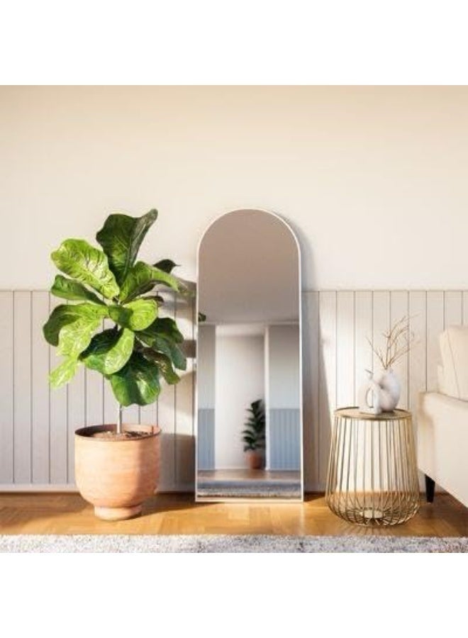 NAMA Anti Shock Breakable frame Full length Mirror 170cm x60cm with metal stand and can be hanged on the wall Premium  Standing Mirror, Large Wall Mirror, Full Length Mirror with 1.6 cm Thick Aluminium Frame and Fixed Back Panel, Decorative Mirror for Living Room, Sleep, Dressing(SILVER) - Image 2