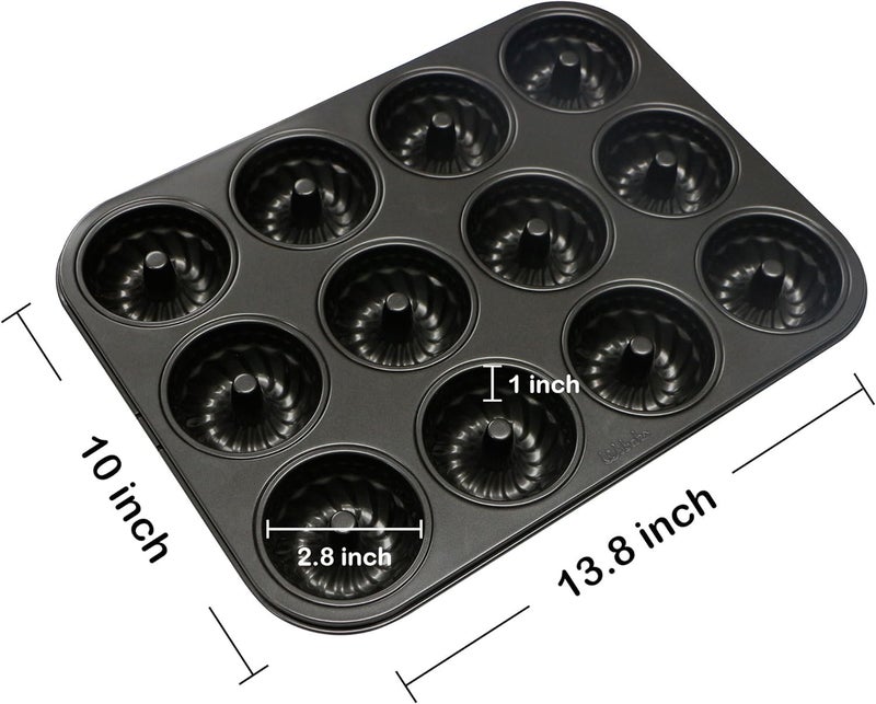 Webake Mini Fluted Tube Cake Pan, Non-Stick 2.8 Inch Cake Baking Pan, Heavy Gauge Carbon Steel (12-Cavity) - Image 2