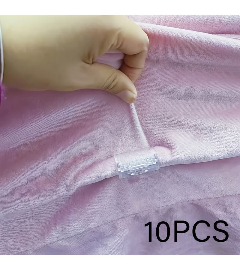 10pcs 1set Transparent Non Slip Bed Sheet Clips Reusable No Needles Invisible And Seamless Multifunctional For Safe Bedding And Storage Made Of Safe Polypropylene Hand Wash Solely - Image 1