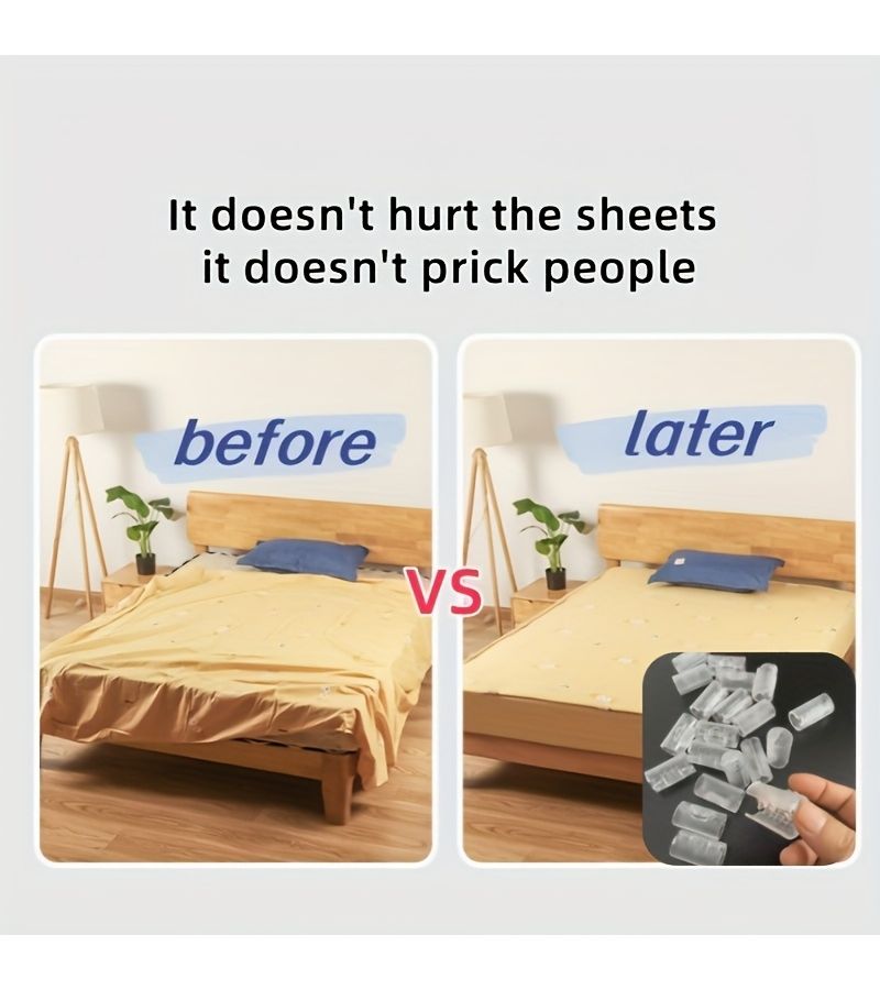 10pcs 1set Transparent Non Slip Bed Sheet Clips Reusable No Needles Invisible And Seamless Multifunctional For Safe Bedding And Storage Made Of Safe Polypropylene Hand Wash Solely - Image 5