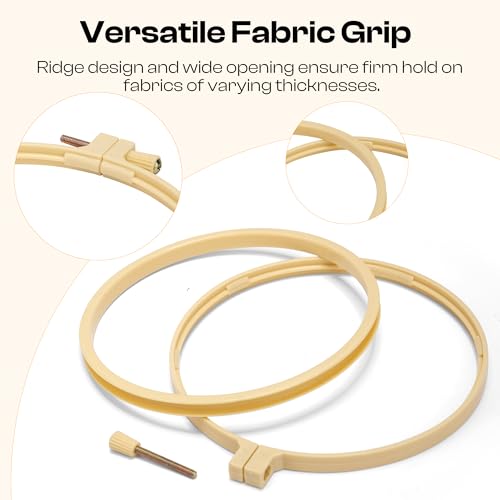 Caydo 6 Pieces Embroidery Hoops 3 Inch to 10 Inch Cross Stitch Hoop Small Embroidery Hoop with 16 Pieces Needles for Embroidery, Punch Needle, Craft Sewing and Ornaments - Image 3