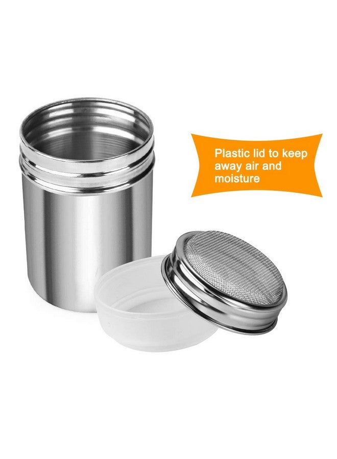 أكمور أكومور، قطعتان من منفضة سكر بودرة، منخل دقيق قرفة، 7 أونصة من الفولاذ المقاوم للصدأ، هزازات شبكية دقيقة للقرفة والملح والفلفل - Image 3