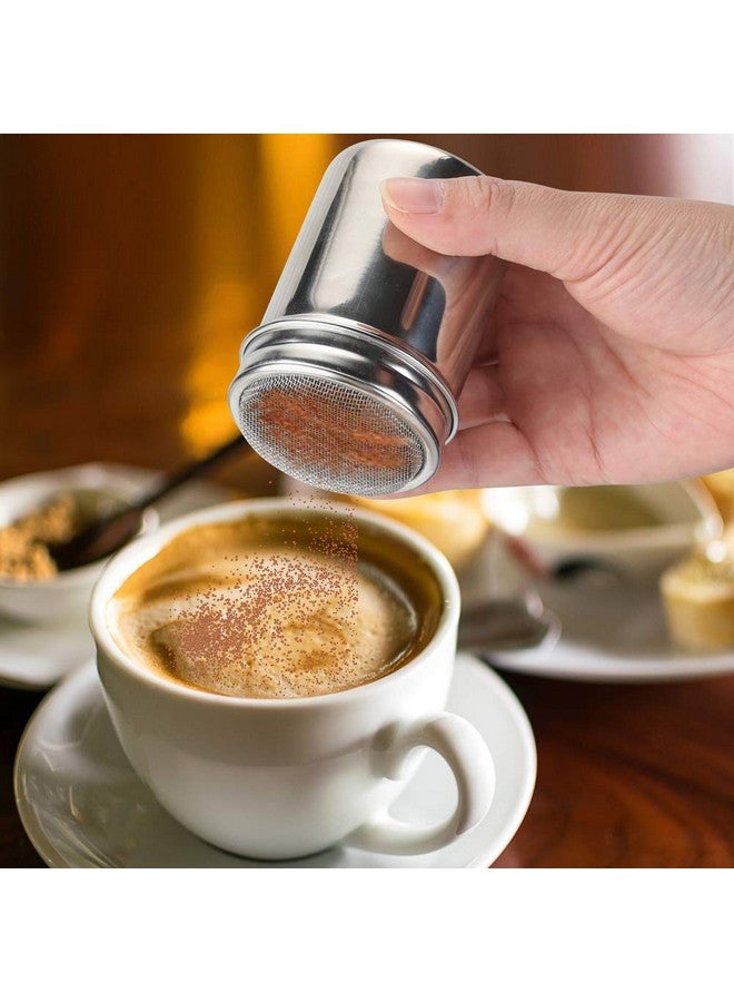 أكمور أكومور، قطعتان من منفضة سكر بودرة، منخل دقيق قرفة، 7 أونصة من الفولاذ المقاوم للصدأ، هزازات شبكية دقيقة للقرفة والملح والفلفل - Image 4