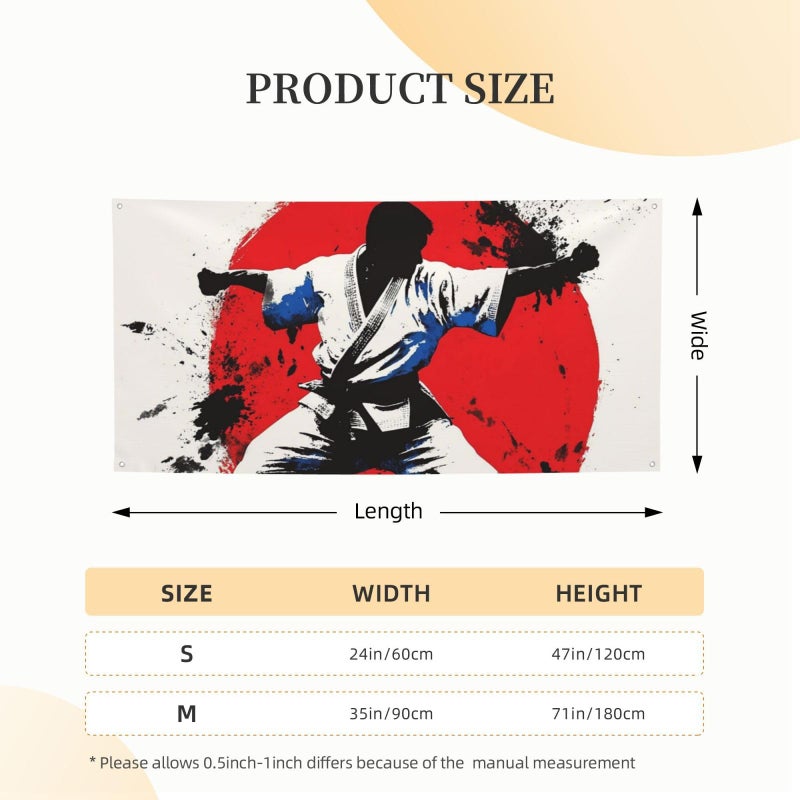 Personalized Taekwondo Design Birthday Banner Flag Large Size Wall Hanging Backdrop For Party Decoration - Image 3
