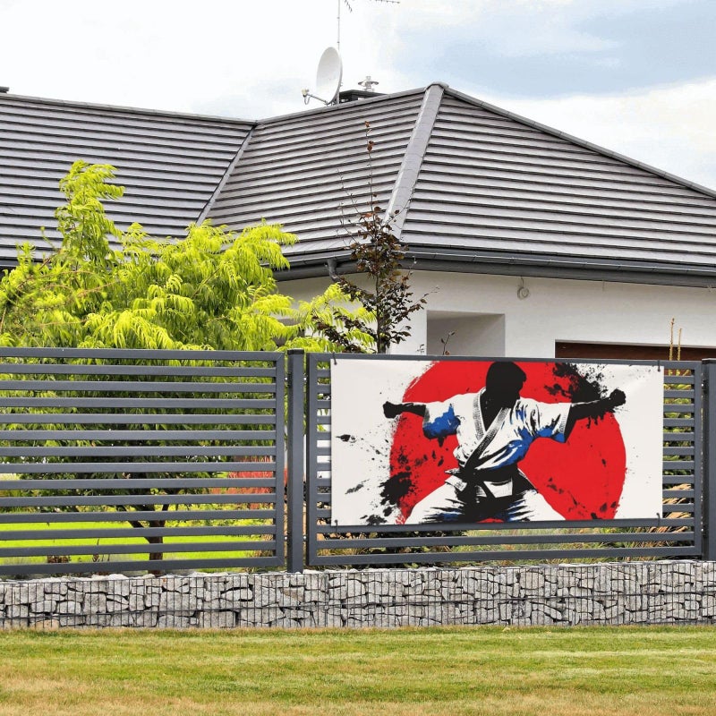 Personalized Taekwondo Design Birthday Banner Flag Large Size Wall Hanging Backdrop For Party Decoration - Image 2