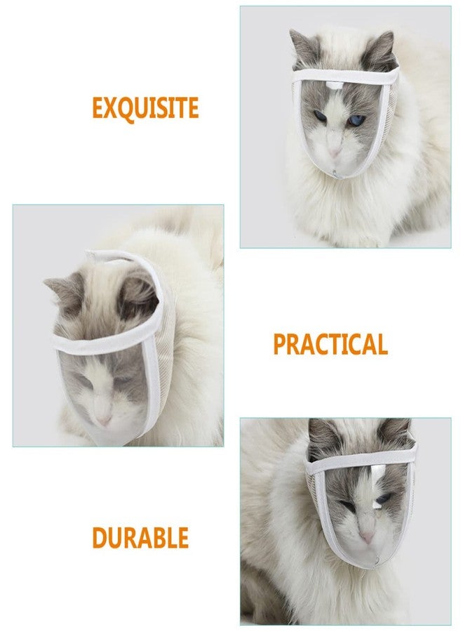 balacoo Cat Muzzle 2-Pack Transparent Adjustable Breathable Kitten Grooming Mask for Bathing Nail Trimming Anti-Biting and Licking Protection - Image 5