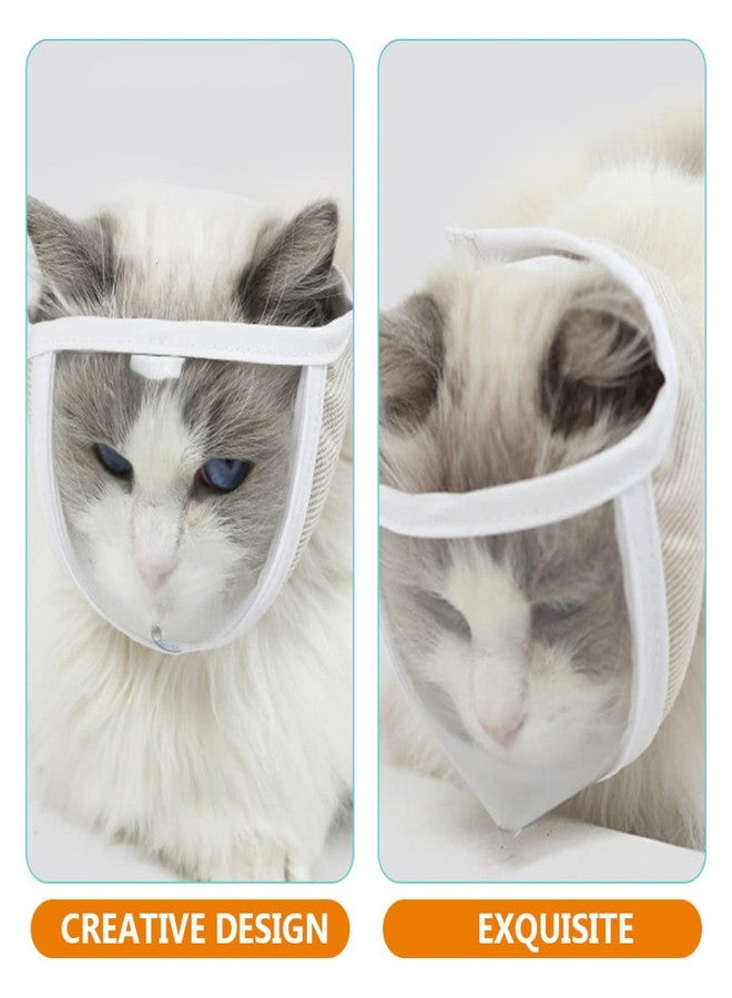 balacoo Cat Muzzle 2-Pack Transparent Adjustable Breathable Kitten Grooming Mask for Bathing Nail Trimming Anti-Biting and Licking Protection - Image 3