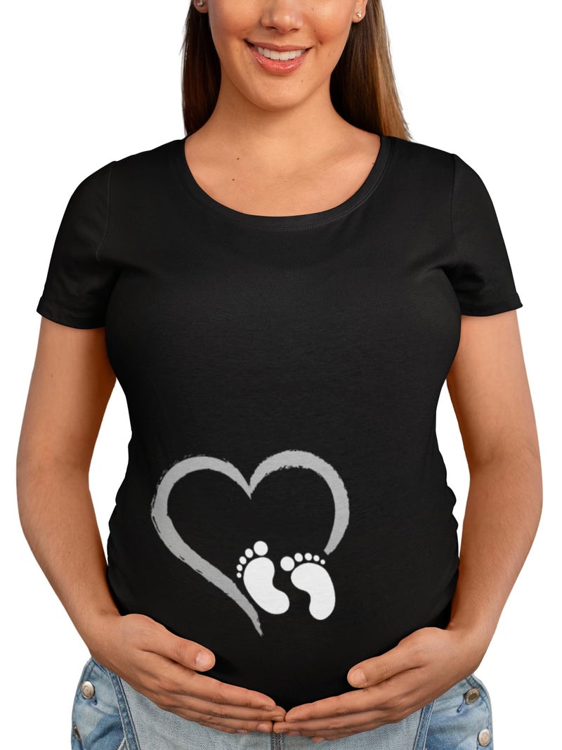 BROOKLYN VERTICAL Maternity Cute Funny New Mom Pregnancy Announcement Short Sleeve Crew Neck TShirt as1 Alpha s Regular Regular Combo A