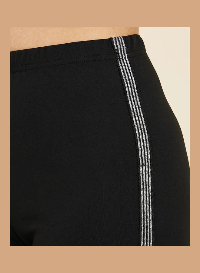 Styli Side Stripe Detail Elastic Waistband Leggings