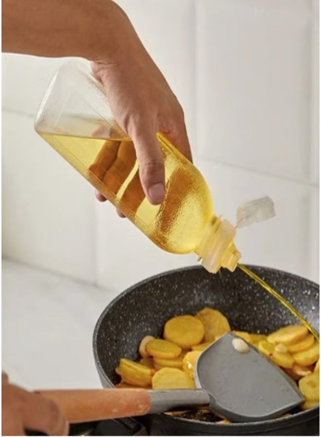 Plastic oil bottle with a leak-proof, airtight pouring cap – multi-purpose container for oil, vinegar, and sauces - Image 5