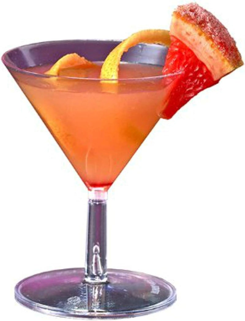 Zappy 120 Disposable Mini Martini Glasses - Clear Plastic Dessert Cups, Cocktail Glasses, 2 oz Wine Shooter Shot Glasses, 2 pc Parfait Cups - Bulk Pack - Image 2