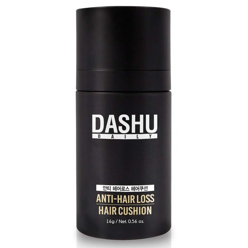 DASHU Daily Hair Cushion for Hair Fall | Hair Fibers for Thinning Hair Temporary Hair Color for Gray Hair Coverage Root Concealer Hairline Powder | Waterproof Bald Spot Cover Up for Men 0.56oz (Brown) - Image 1