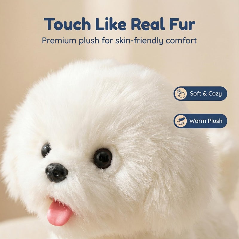 CU-MATE Interactive Maltese Simulation Dog-Realistic Puppy Electronic Toy Dog with Walking/Barking/Wagging Tail/Talking- Robotic Pet Toy Present Gift for Toddler Girls Boys - Image 5