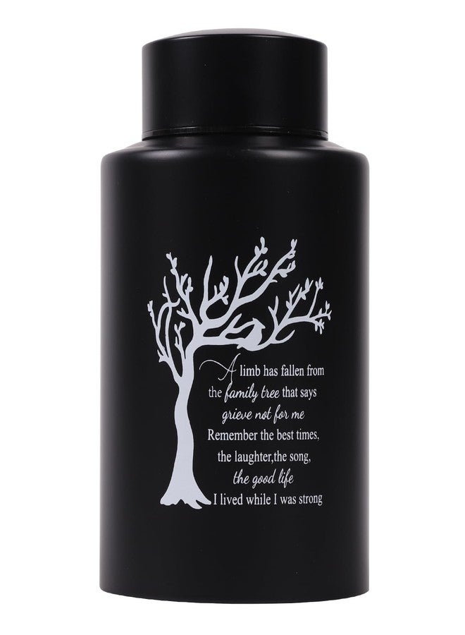 Dioeta Stainless Steel Medium Urns for Ashes - Up to 60 Cubic Inches (Tree of Life, Black) - Image 1