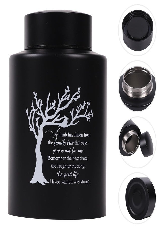 Dioeta Stainless Steel Medium Urns for Ashes - Up to 60 Cubic Inches (Tree of Life, Black) - Image 2