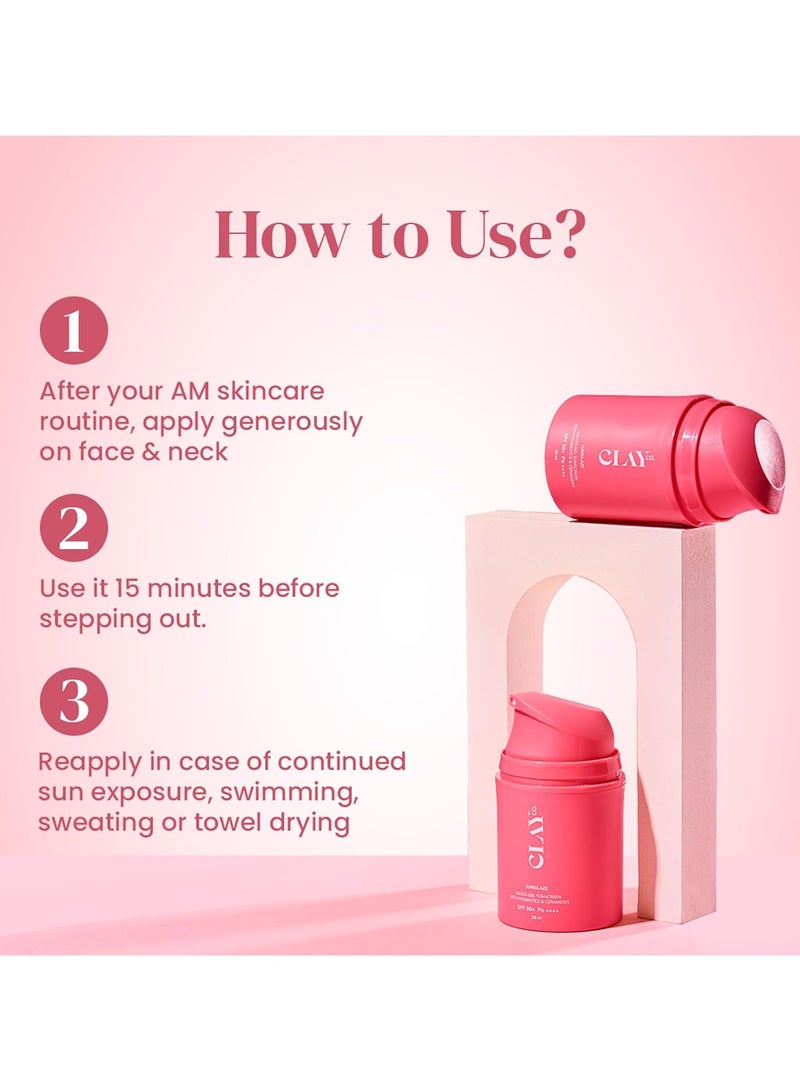 Clayco Sunglaze Sunscreen SPF 50 PA++++ | Probiotic & Ceramide-Infused | Lightweight, Non-Greasy & Fast-Absorbing | Broad Spectrum UVA, UVB & Blue Light Protection | Hydrating & Brightening | For All Skin Types (50ml) - Image 5
