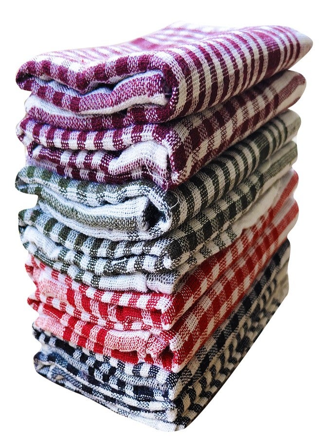 AKHVI Multicolor Washable Cotton Kitchen Towels, Pack of 12, High Absorbency, Multipurpose Towel, Dish Clothes Size (40 X 40) cm - Image 2