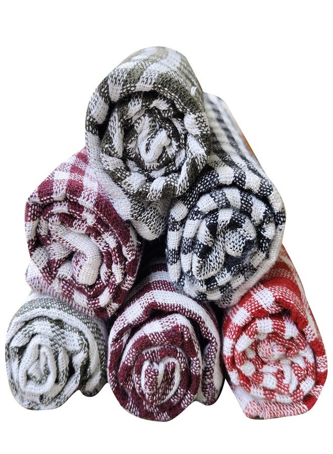 AKHVI Multicolor Washable Cotton Kitchen Towels, Pack of 12, High Absorbency, Multipurpose Towel, Dish Clothes Size (40 X 40) cm - Image 4