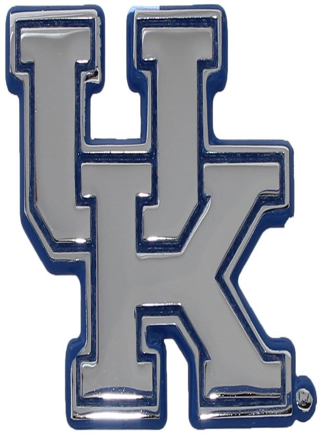 University of Kentucky Wildcats Metal Chrome Emblem (w/Blue Trim)