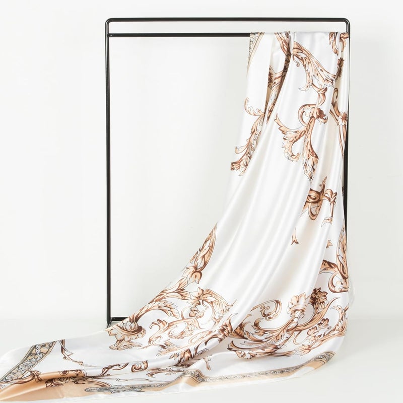 Head Scarf for Women Like Silk Scarfs Hair Scarf Printed Square Scarfs Bandanas for Women 35 Inches - Image 5